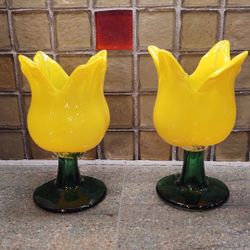 Vintage Blown Glass Tulips