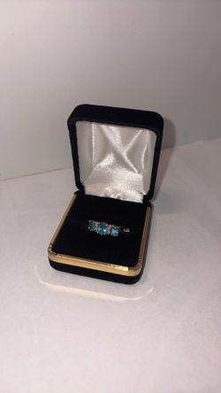 32-0000-43 14KYG BLUE STONE RING