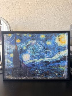 Handmade Van Gogh Starry Night Diamond Painting – Framed