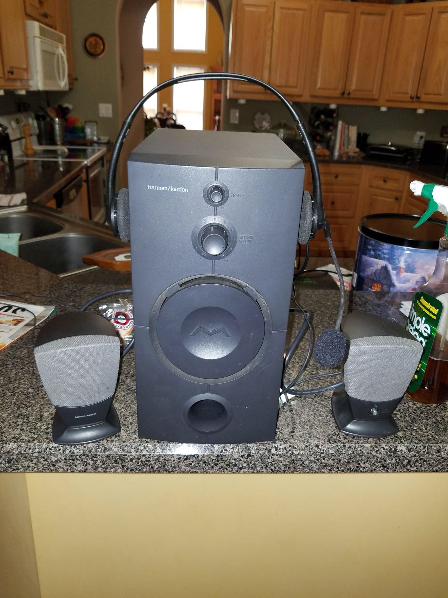 Computer or stereo speakers with headset