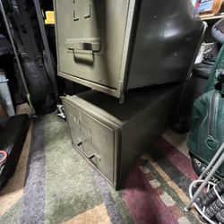 2 Antique Stackable Field File Cabinets