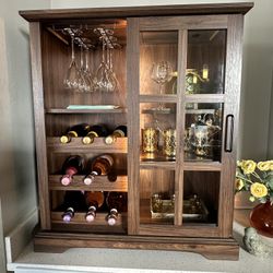 Backlit Wine and Glass Display Cabinet
