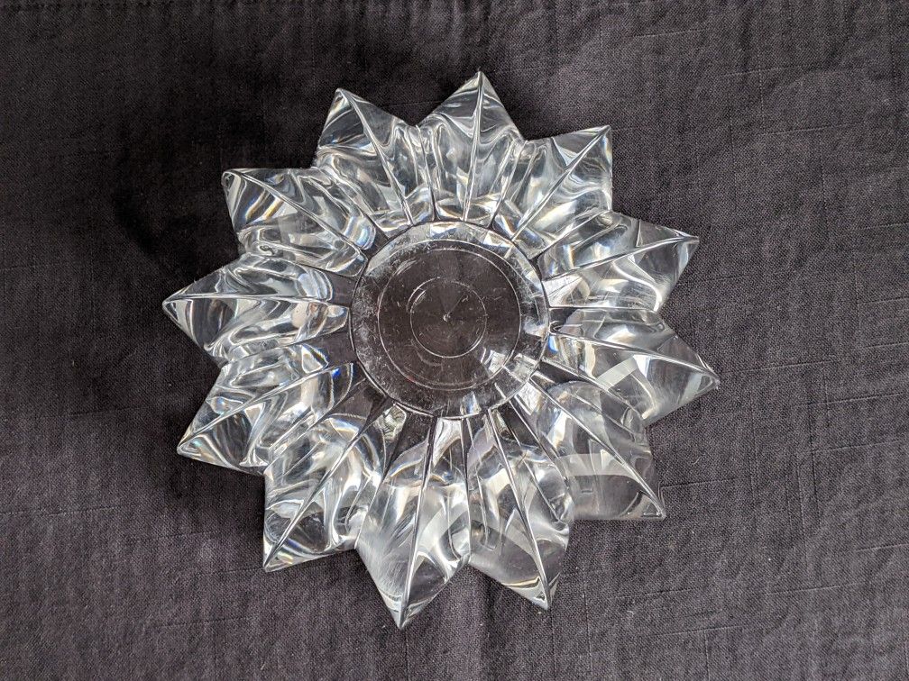 Vtg Post Modern Clear Acrylic Lucite Faceted Tiara Bowl by Judith Kruger