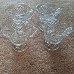Four Matching Pedestal Punch Cups