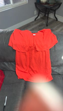 Red Ruffle off the shoulder dress Small