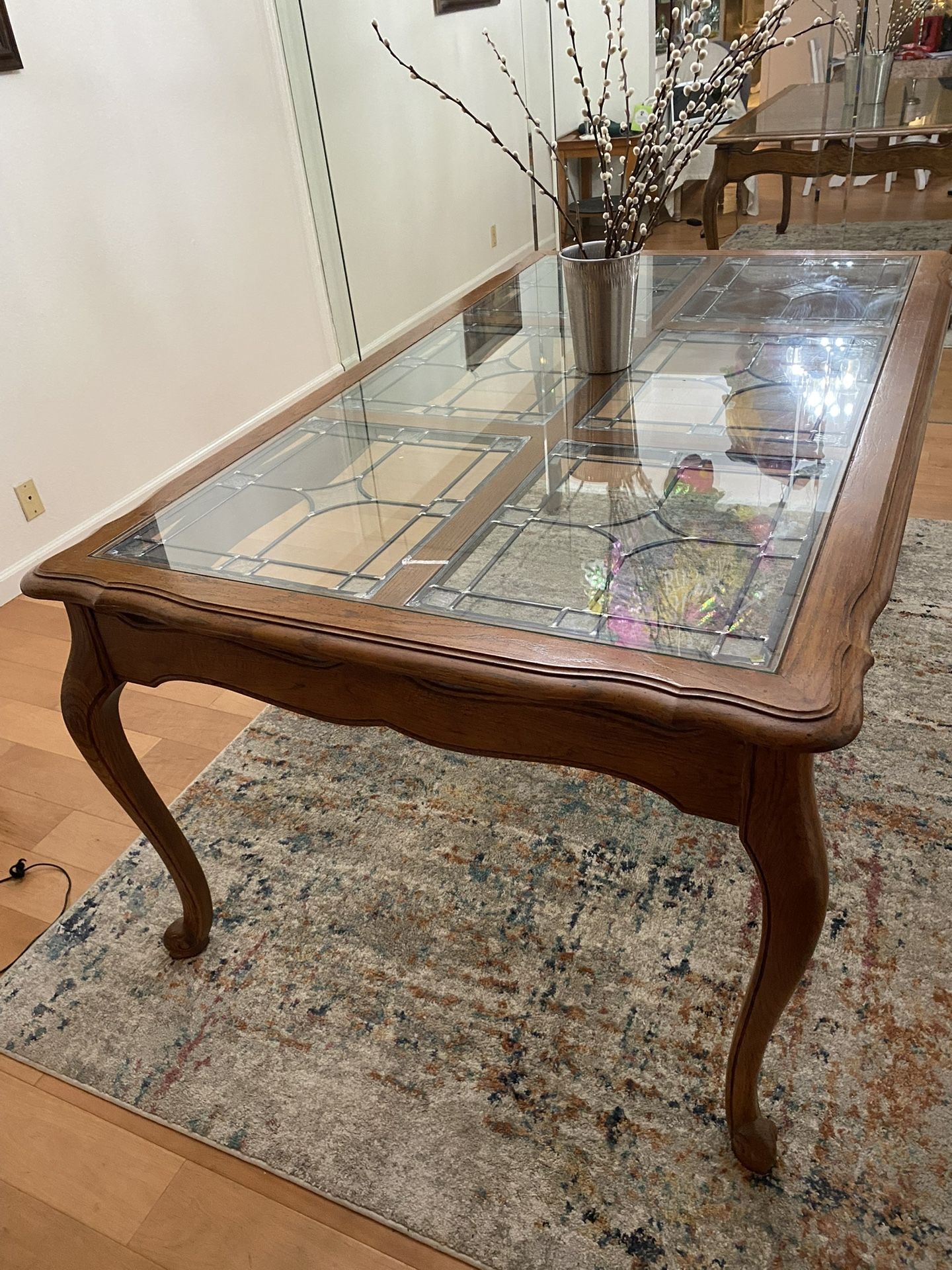 Vintage Dining Table no chairs Double Glasses No Chair