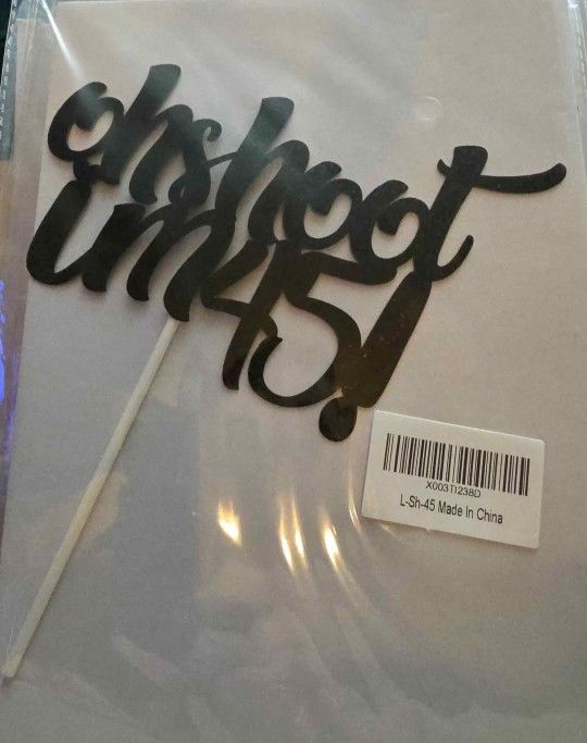 Cake Topper- BLACK GLITTER