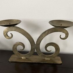 Metal Candle Holder -12”L X 7 “ H
