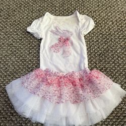 Cherokee White and Pink Bunny Tutu Dress