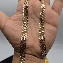 Solid 14kt Gold Cuban Curb Link Chain Cadena Cubana De Oro 14kt Solido