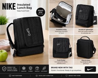 NEW Nike Insulated Lunch Bag Black | Adjustable Strap | NWT