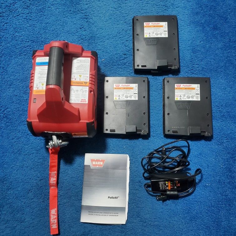 WARN PULLZALL PORTABLE WINCH EXTRA BATTERIES 4 TOTAL