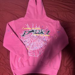  Sp5der P*nk Hoodie Pink Medium