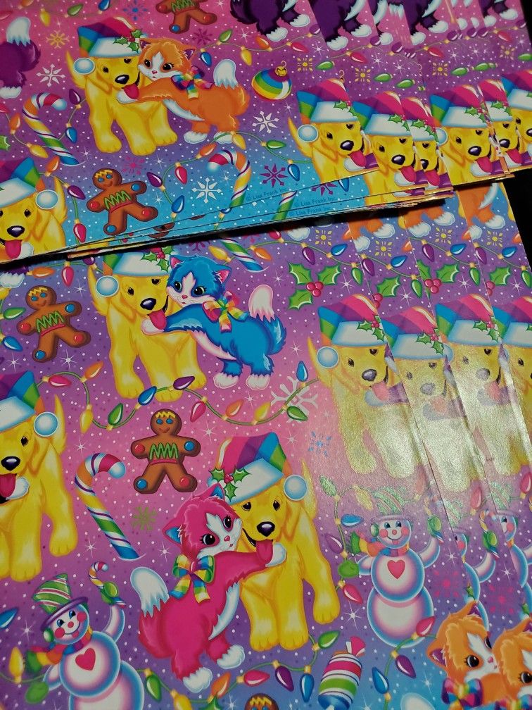 Lisa Frank Wrapping Paper Sheets-reversible
