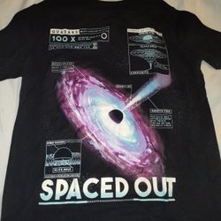 Black T-shirt With Space Iron On For Kids