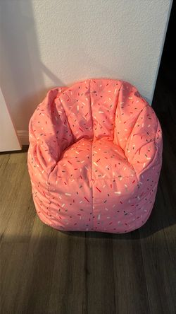 Kids Bean Bag Chair Pink Confetti Print