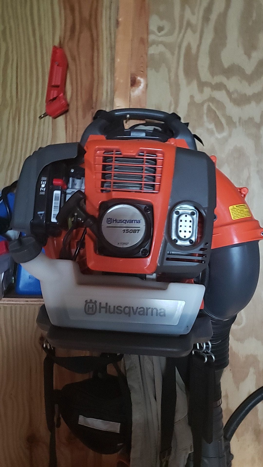 Husqvarna back pack blower. Excellent condition. Just used couple times at home. 150 bt