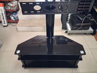 Black 3 Tier Shelves Tv Stand With Swivel