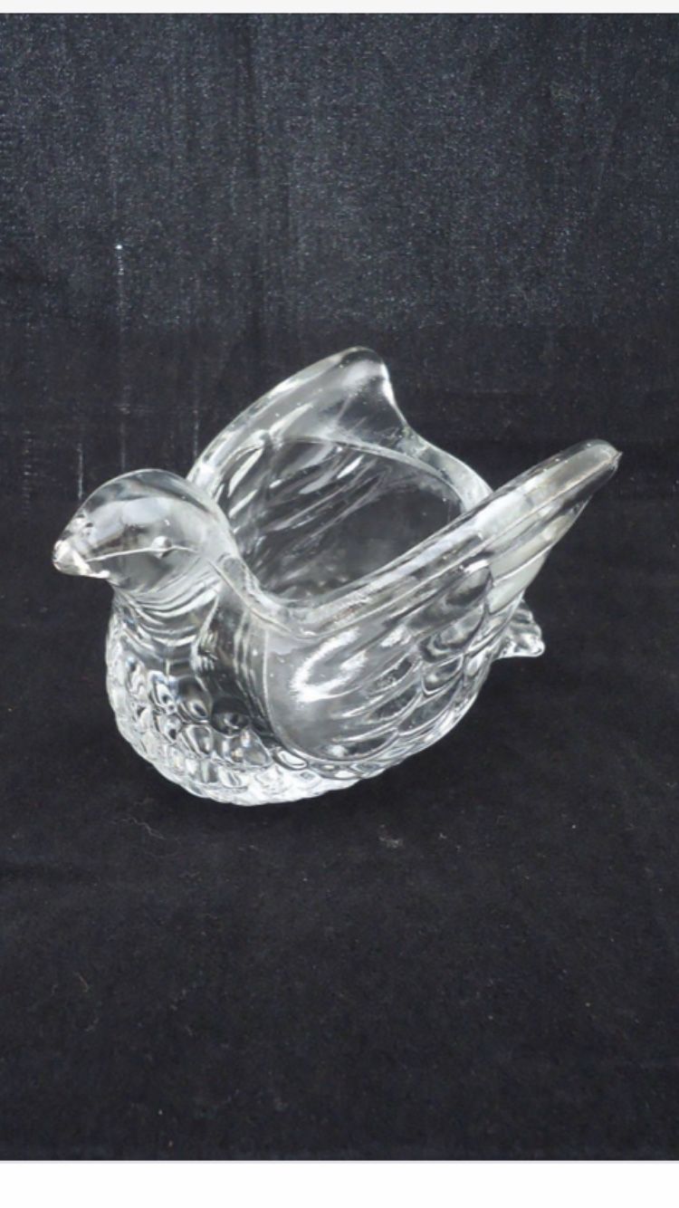 Vintage Avon Dove/Bird Glass Candle Holder