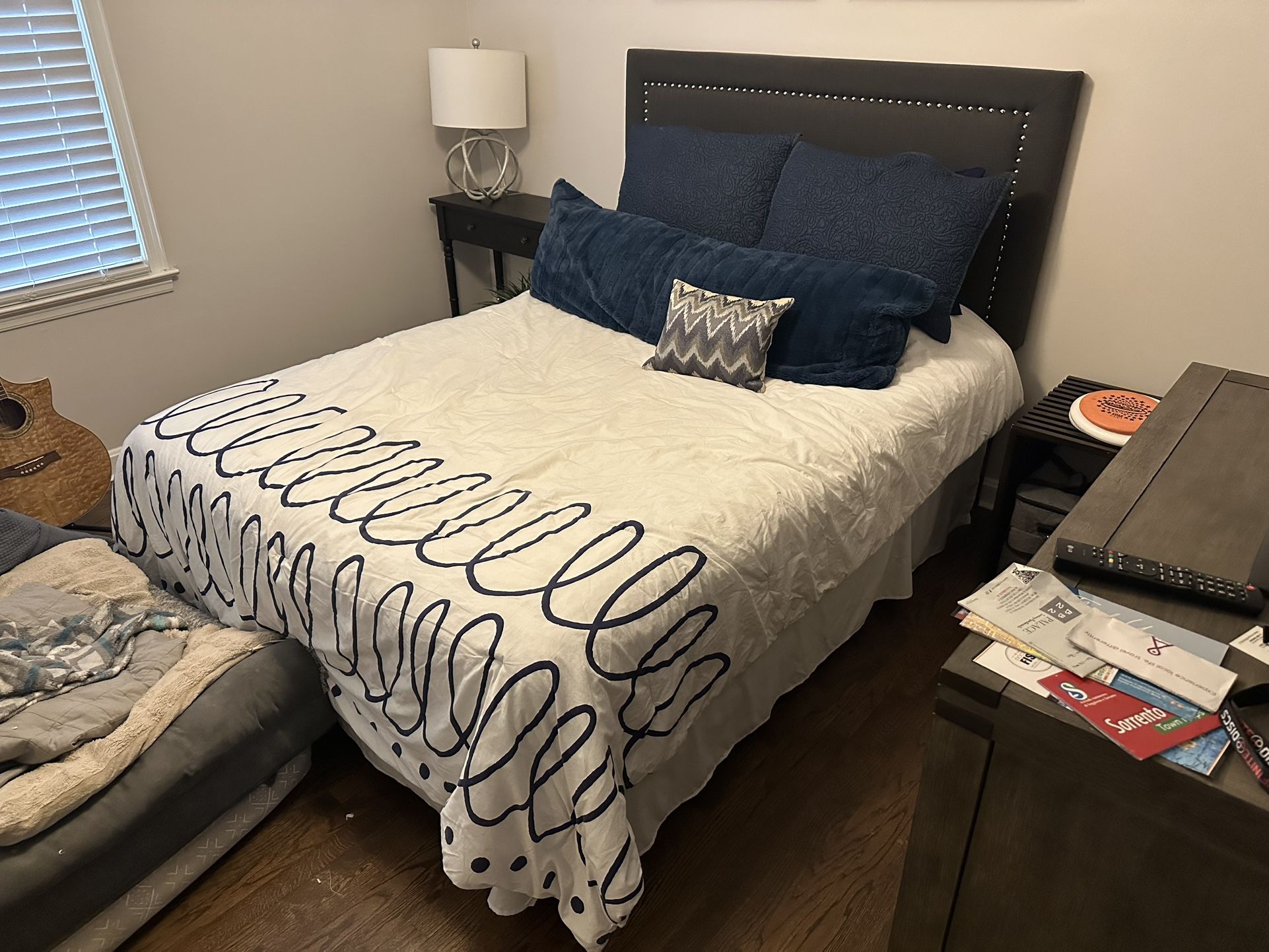 Cloth Headboard And Bed Frame Queen Size