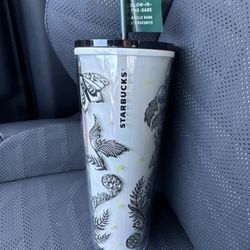 NWT Venti Starbucks 2025 Moth Moon Glow In The Dark 24oz Acrylic Tumbler Festive