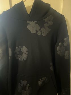 All back denim tears hoodie