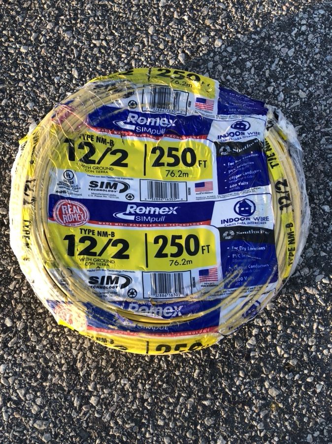 (Set of 2)12/2 Romex Wire (250 ft.) Perfect for Home Wiring for Sale in