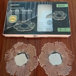 2 pieces SOLAR ACRYLIC FLOWER for pathways/garden