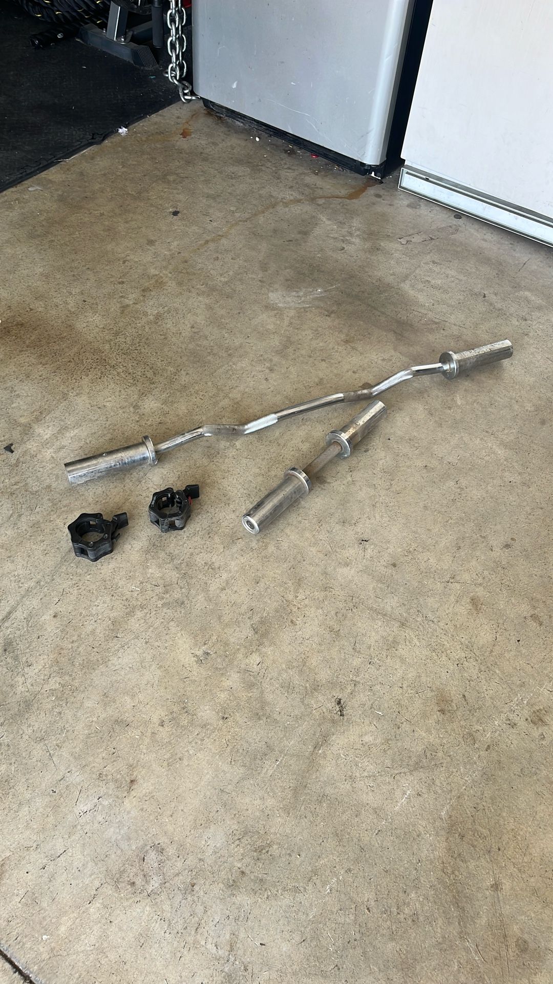 Olympic Curl Bar and Adjustable Dumbbell