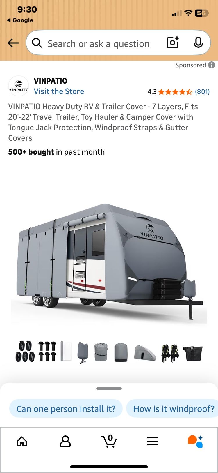 7- Layer Rv Cover For Trailers 20-22’