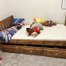 Twin Trundle Bed With Mattress 