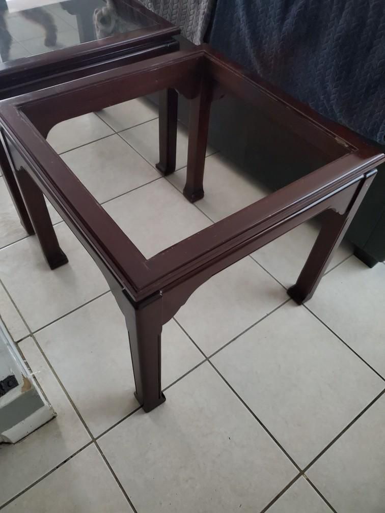 2 Antique Real Mahogany Side Tables