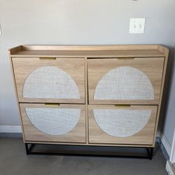 Shoe Storage Cabinet with 4 Flip Drawers