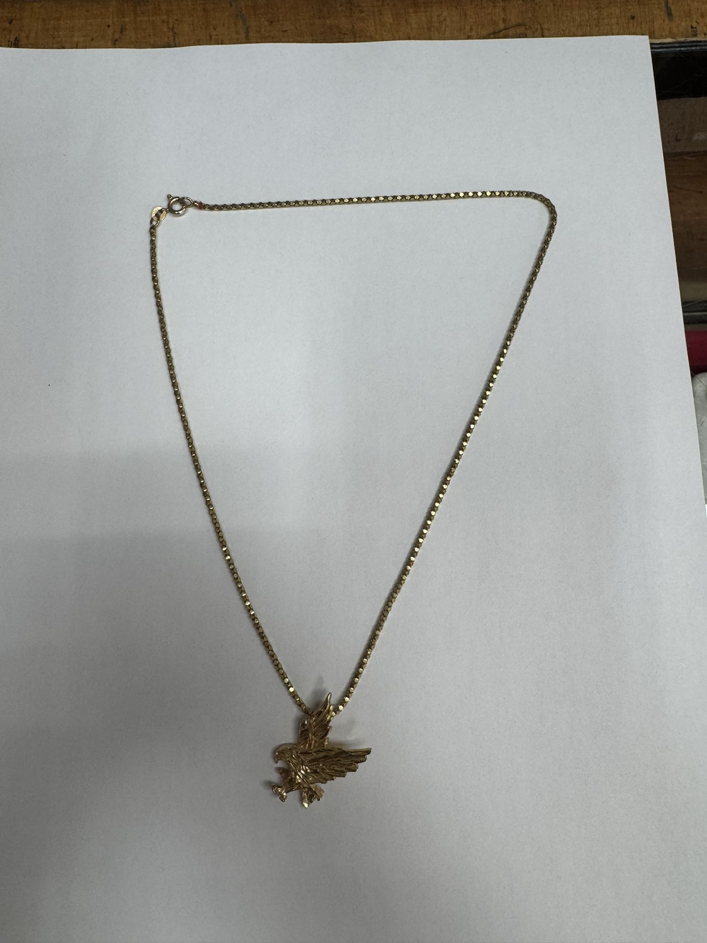 14k Gold Eagle & Chain