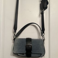 NWT- Steve Madden Leather and Denim Shoulder Bag& coin purse (Denim Btorrid bag)