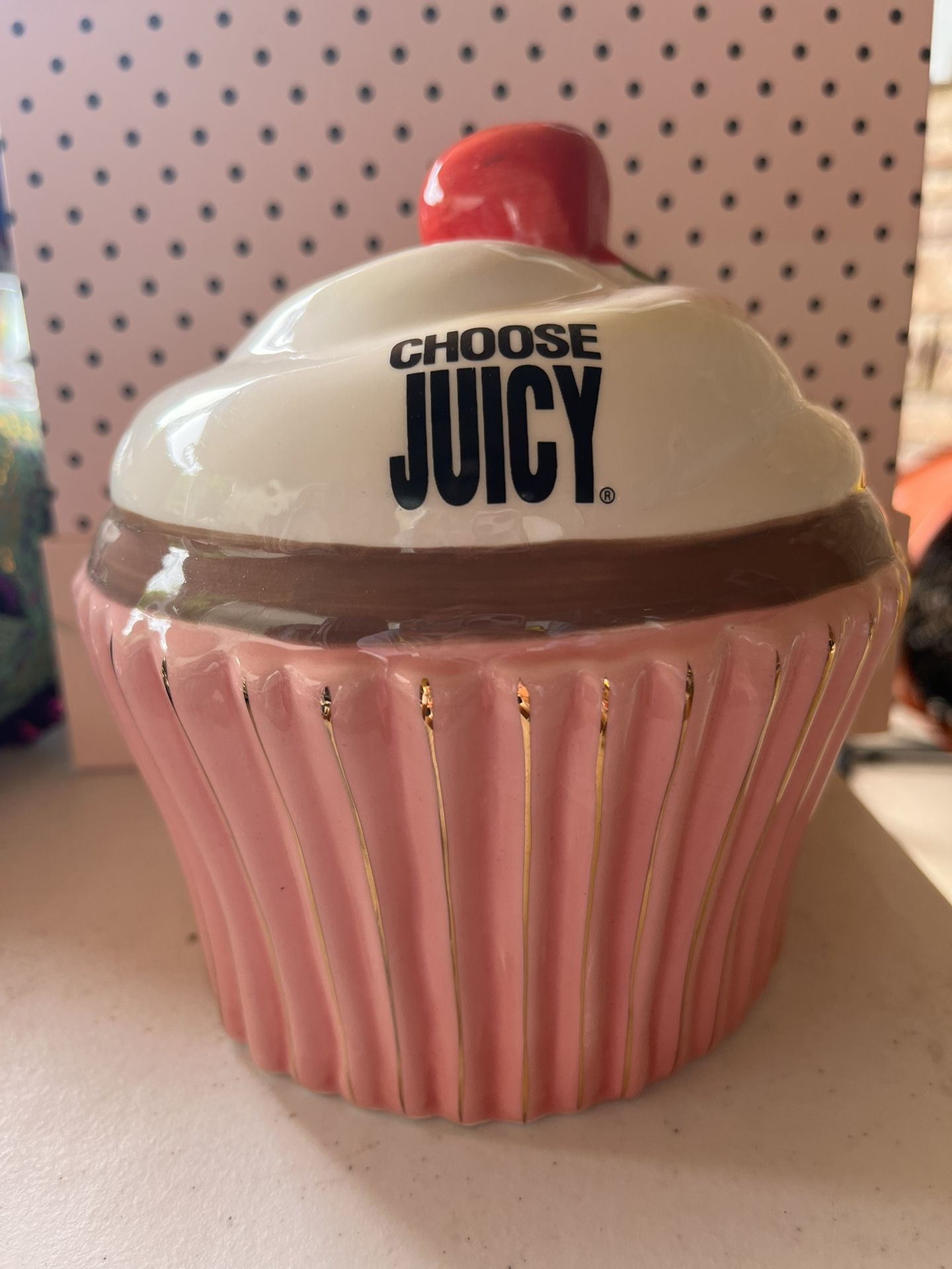 Juicy Couture Ceramic Cupcake Bank With Box!
