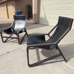 Blu Dot Toro Leather Sling Lounge Chairs