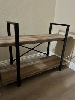 Industrial Wood & Metal 2-Tier Shelf