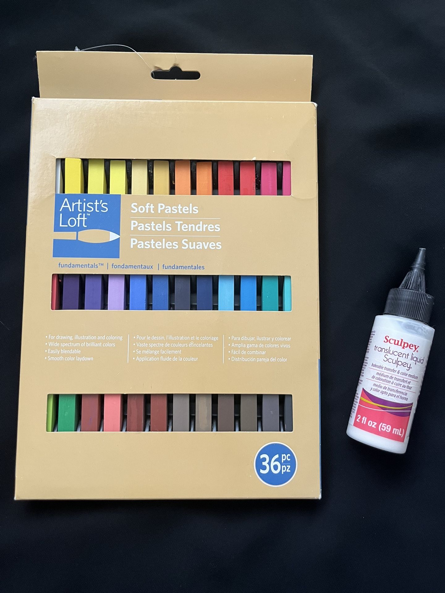 Soft pastels and liquid sculpey