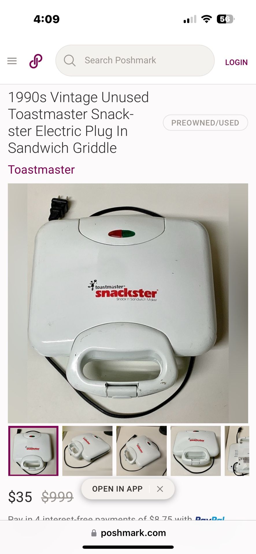Toastmaster Sandwich Maker/ Griddle