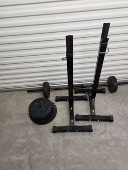 Squat rack w/ 50 lbs