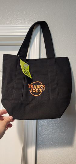 Trader Joes Black/orange mini tote