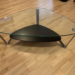 Stainless Steel & Glass Coffee Table Set - 2 Tables