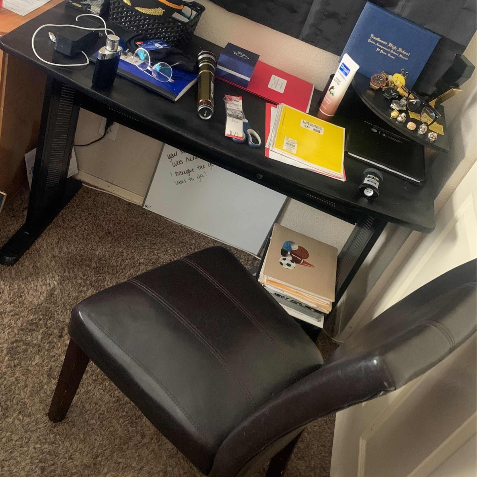 Black Desk With Chair Computer Office Desk Table