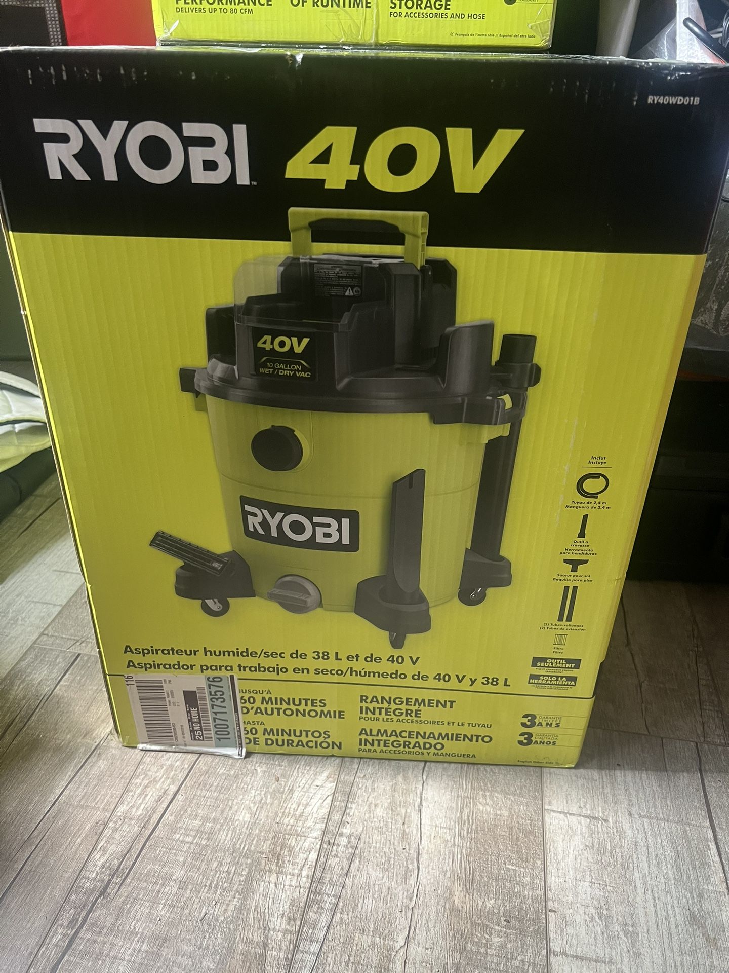 RYOBI 40V 10 Gal. Cordless Wet/Dry Vacuum (Tool Only) shop vaccum brand new