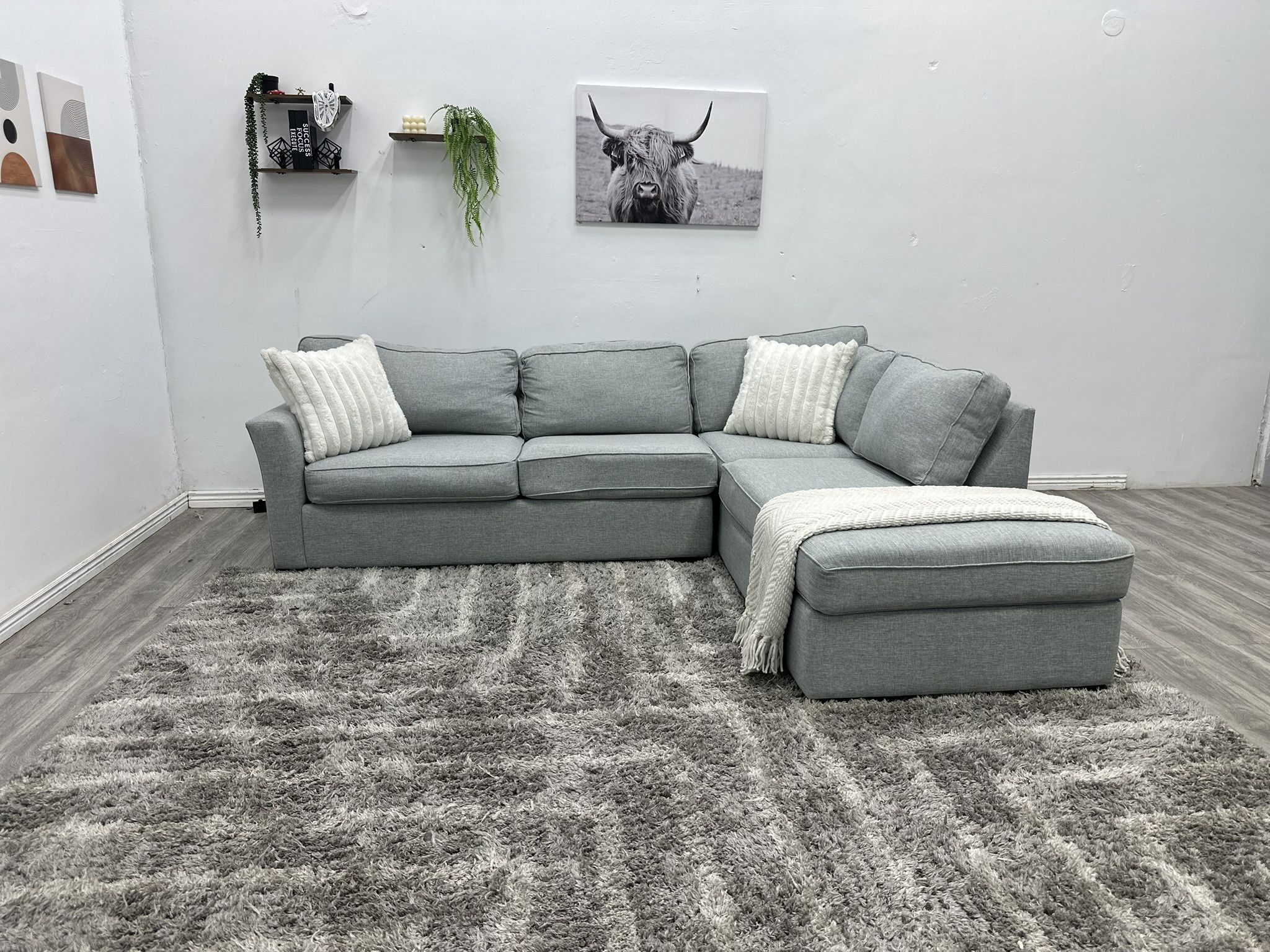 Grey Sectional Couch - Free Delivery