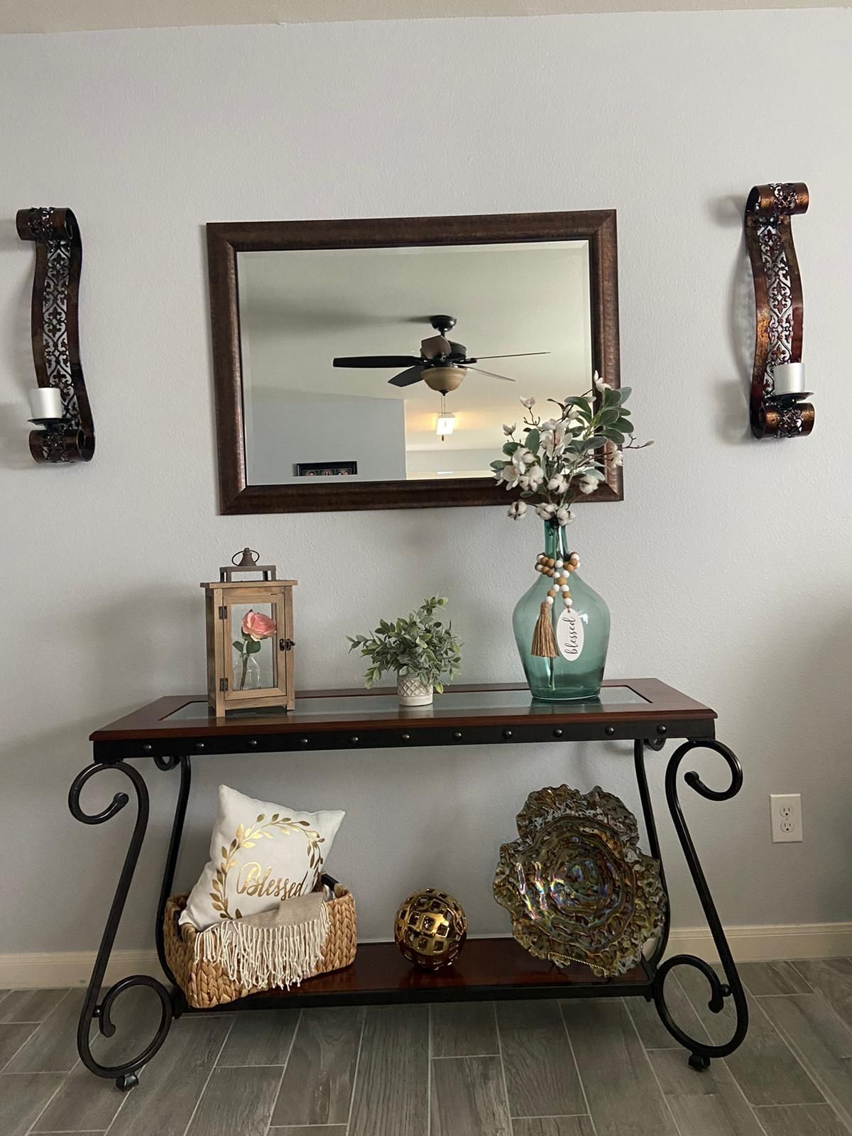 Console table , Mirror , sconce