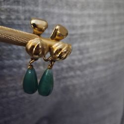 Beautiful Antique Goldplated Stone Earrings 