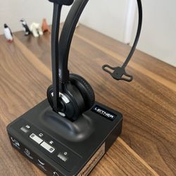 Leitner LH270 2-in-1 Wireless DECT Headset with Mic – Computer and Telephone Compatible (DECT Headset, not Bluetooth)