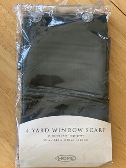 4 Yard Sage Green Window Scarf Curtain